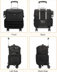 Relavel Rolling Makeup Train Case, Cosmetology Case on Wheels with 4 Clear Bags, Professional Makeup Artist Set Bags Cosmetic Storage Organizer with Adjustable Dividers, 360° Spinner Wheels, Black