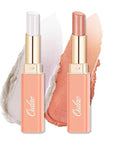 Oulac Moisturizing Shine Lipstick For Women Christmas Set 2PCS, 2 in 1 Tinted Lip Balm for Winter, Hydrated Juicy and Glossy Lip Color for Dry, Cracked and Chapped Lips, Vegan [S03+S05]
