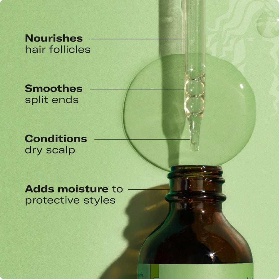 Mielle Organics Rosemary & Mint Hair Oil, Split Ends & Dry Scalp Treatment - Made with Biotin & Essential Oils for Strengthening, Soothing, Moisturizing & Encouraging Longer, Healthier Hair (2 Fl Oz)