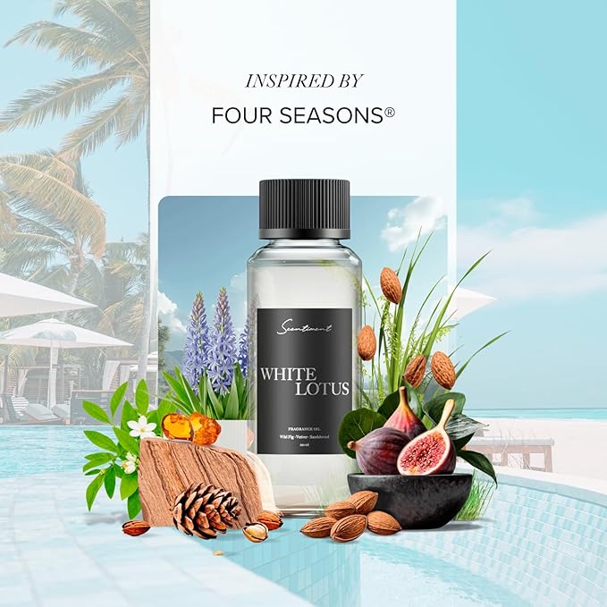 Scentiment Diffuser Oil - White Lotus | Aromatherapy Home Fragrance | Inspired by Four Seasons® Hotel | Luxurious Scent with Notes of Wild Fig, Vetiver, Almond, Sandalwood (50 mL)