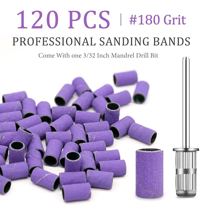 Electric Nail Drill Kit, Professional Cordless Electric Nail File for Acrylic Gel Dip Powder Nails Portable Nail Machine Kit Manicure Pedicure Tools Set with Nail Drill Bits Sanding Bands (Purple)