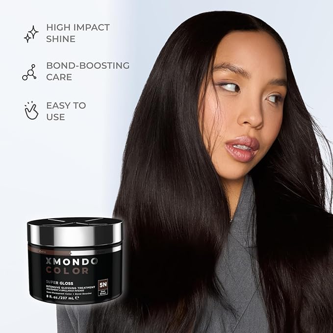 XMONDO Color 5N Dark Brown – Semi-Permanent, Bond Booster, Nourish & Repair, Vegan, 8 oz
