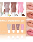 4Pcs Hydrating Lip Gloss Set, Mini Lip Butter Balm Pack, High Shine Glass Finish Lip Moisturizing Plumping Lip Gloss Shiny Jelly Liquid Lipstick for Women