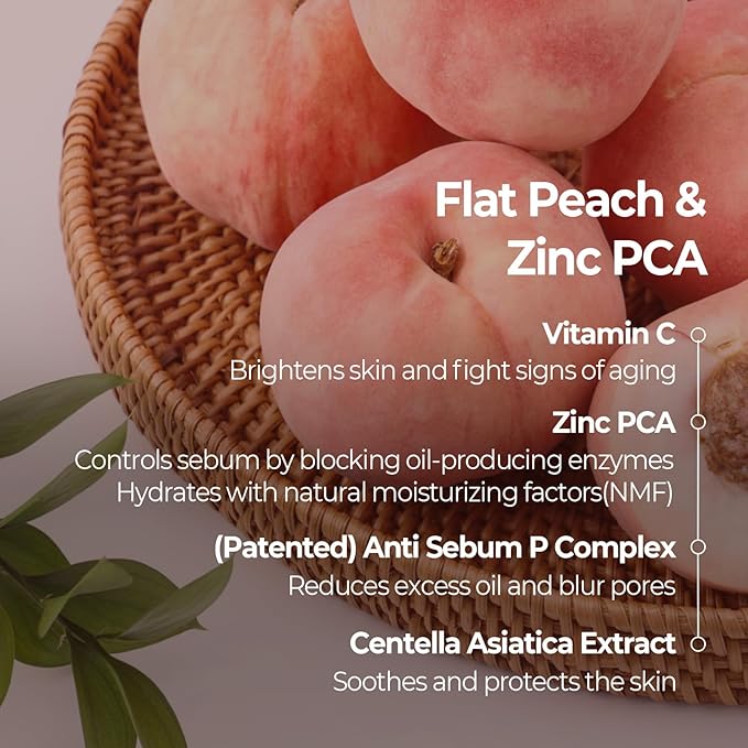 SKINFOOD Peach Cotton Zinc PCA Essence Serum Primer, Korean Skin Care Makeup Prep Hybrid Face Serum, Blurring Matte, Stocking Stuffers, Sebum Oil Control, Hydrating Primer for Sensitive (1.69 fl. oz.)