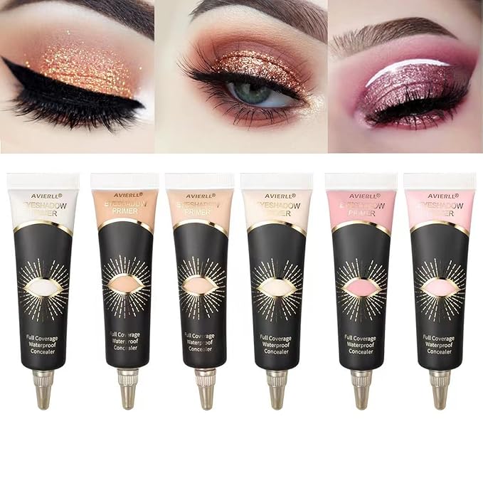 Eyeshadow Primer,Eye Primer,Makeup Primer Long Lasting Cream Eyeshadow Base,Primer Face Makeup,Full Coverage Waterproof Concealer 1 Pens-0.40 fl oz (02_MEDIUM)
