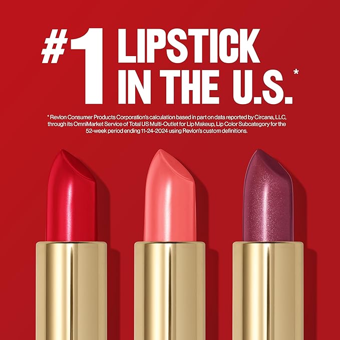 Revlon Super Lustrous Lipstick, Creamy Formula For Soft, Fuller-Looking Lips, Moisturized Feel, 440 Cherries in the Snow, 0.15 oz