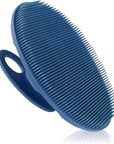 Food-Grade Soft Silicone Body Cleansing Brush Shower Scrubber, Gentle Exfoliating and Massage for All Kinds of Skin (Dark Blue)