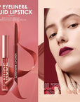 LANGMANNI 4pcs Matte Lipstick with Lipliners Durable Makeup Set,Long-Lasting Non-Stick Cup Not Fade Waterproof Pigmented Velvet Lipgloss Kit Beauty Cosmetics Makeup Gift for Girls(#1+2+8+11)