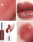 Brown Hydrating Lip Glow, Moisturizing Gloss, Plumping Oil Gloss, Non-Sticky Long Lasting, Transparent Tinted, Reduces Lip Lines