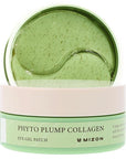 MIZON Phyto Plump Collagen Eye Gel Patch with Moringa, Triple Hyaluronic Acid, and Botanical Extracts for Brightening, Hydration, and Elasticity – 60pcs – Improves Vitality and Glow