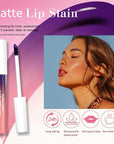 Peel-Off Lip Tint - Tattoo Lip Stain Kit, Long-Lasting Matte Finish, Moisturizing Peel-Off Lip Mask, Waterproof & Smudge-Proof, 24H Color Hold (#1 Light Pink, 1)