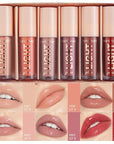 6PCS Lip Oil Light Lipgloss Set, Moisturizing Hydrating Lip Glow Oil Lip Gloss Kit High Shine Lip Plumping Glass Finish Lip Gloss Liquid Lipstick for Women (Set B)