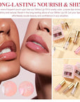 3Pcs Glitter Lip Oil,Moisturizing Lip Glow Oil Big Brush Head Long Lasting Hydrating Shimmery Transparent,Glass Lip Glow Oil Non-sticky Shiny Primer Plumping Lip Gloss