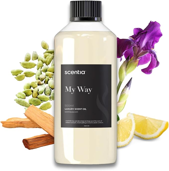 Scentia My Way Hotel Diffuser Refill Oil Inspired by The 1 Hotel Miami Beach- 500 ml 16.9 fl oz - Essential Oil Blend Sandalwood, Cedar & Lemon Notes for Aromatherapy HVAC Diffuser, Thanksgiving Gift
