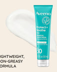 Aveeno Protect + Soothe Face Mineral Sunscreen with Broad Spectrum SPF 30 for Sensitive Skin, Lightweight & Non-Greasy Face Sunscreen, Water-Resistant UVA/UVB Protection, 1.7 fl. oz