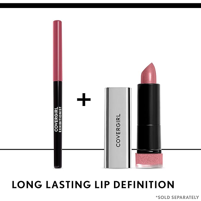 COVERGIRL - Exhibitionist All-Day Lip Liner, Retractable Tip, Easy application, Smudge, Transfer, Mask - Proof, 100% Cruelty-Free (Pack of 2)
