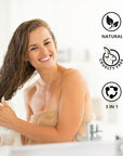 Chestnut Brown Hair Dye Shampoo 3 in 1 for Men & Women, Natural, for 100% Gray Coverage, Brown Hair Colors in 10-15 mins, 16.9 Fl Oz