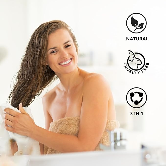Hair Dye Shampoo 3 in 1, Light Brown Hair Dye for Men Women, Long Lasting Hair Color in Minutes, Dye Color Shampoo Para Canas, Easy to Use for All Hair Types 16.9 Fl Oz (Light Brown)