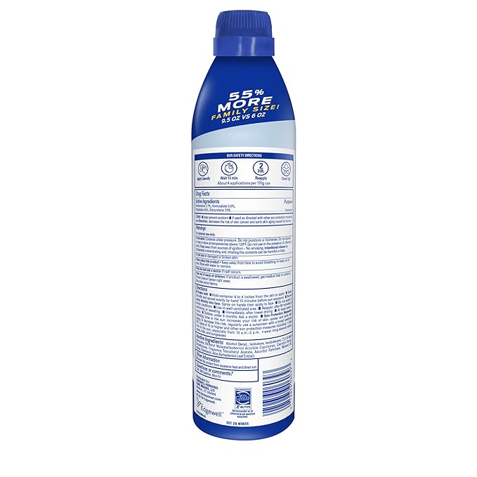 Banana Boat Light As Air Sunscreen Spray SPF 50, 9.5oz | Lightweight Sunscreen, Spray On Sunscreen, Body Sunscreen Spray, Non-Greasy Sunscreen, Oxybenzone Free Sunscreen, Family Size Sunscreen, 9.5oz