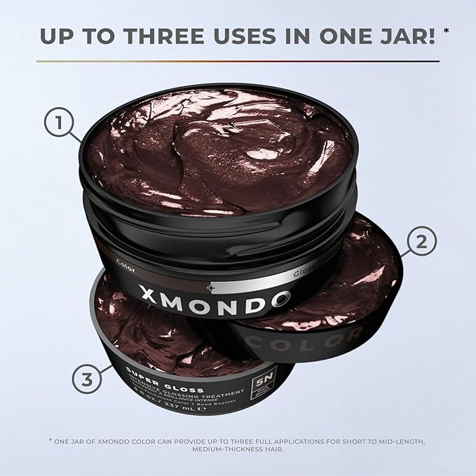 XMONDO Color 5N Dark Brown – Semi-Permanent, Bond Booster, Nourish & Repair, Vegan, 8 oz
