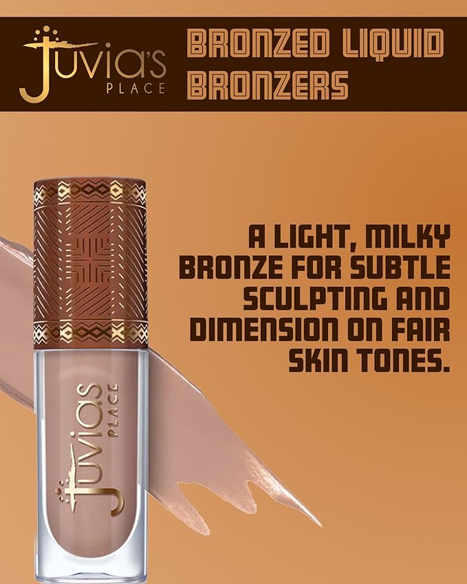 Juvia’s Place Bronzed Liquid Bronzer - Toasted Toffee - Liquid Bronzer for Face w/Silky Blendable Texture - Buildable Coverage for Natural Contour & Dimension - Easy-to-Blend Patch-Proof Formula