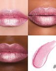 evpct Nude Pink Metallic Glitter Lip Liner and Lipstick Combo Lip Gloss Stain Set Makeup for Women Long Lasting Waterproof 24, Baby Pink Metallic Shimmer Frosted Iridescent Glossy Liquid Lipstick 19
