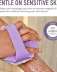 Sud Scrub® Antimicrobial Silicone Body Scrubber, Exfoliating Body Scrubber for Sensitive Skin, Eco Friendly Shower Scrubber for Body, Silicone Body Brush for Showering, Purple