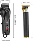 LQT® Men's Professional Hair Clippers Kit，Cordless & Corded Barber Clippers Set，Grooming Rechargeable Beard Trimmer with Adjustable Blade