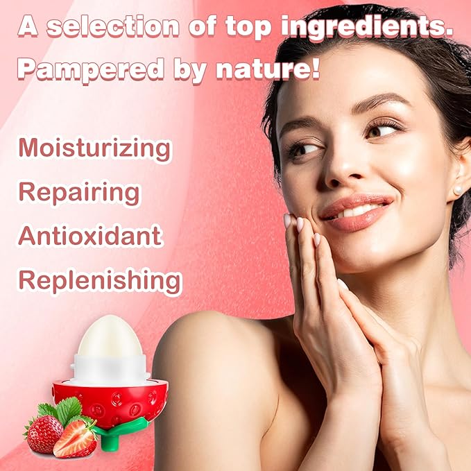 KISSIO Lip Balm,Strawberry Lip Balm,Lip Care oz(02#)