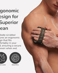 Silicone Body Scrubber - Exfoliating Bath Brush and Skin Cleanser - Shower Sponge for Gentle Body Scrub and Wash - Silicone Scrubbing Care Tool for a Refreshed and Renewed You - Black