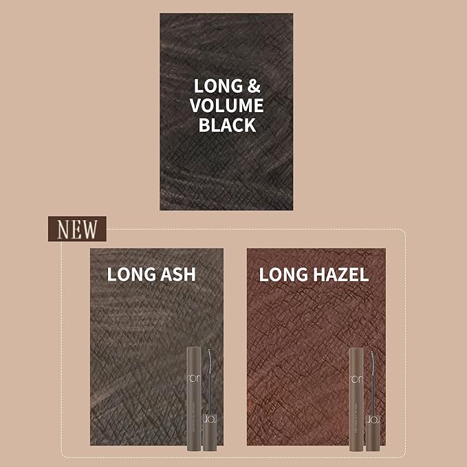 rom&nd HAN ALL FIX Mascara L03 Long Hazel - Ultra-Hold Waterproof & Smudge-Proof for Natural Curling & Defined Lashes
