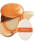 [*Mini Size*] TIRTIR Mask Fit Ai Filter Cushion Foundation | AI-Like Semi-Matte Finish - Up to 72-Hour Medium to Full Coverage Korean BB Cushion Make up Beauty, #24W Soft Beige, 0.15 Fl Oz