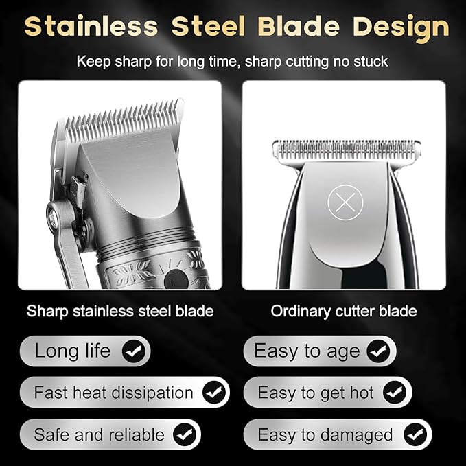 Hair Clippers for Man T-Blade Trimmer Nose Hair Trimmer Electric Shaver Set, Professional 4 in 1 Barber Clippers Set for Haircut, Men’s Grooming Kit with LCD Display, Ideal Gift for Him