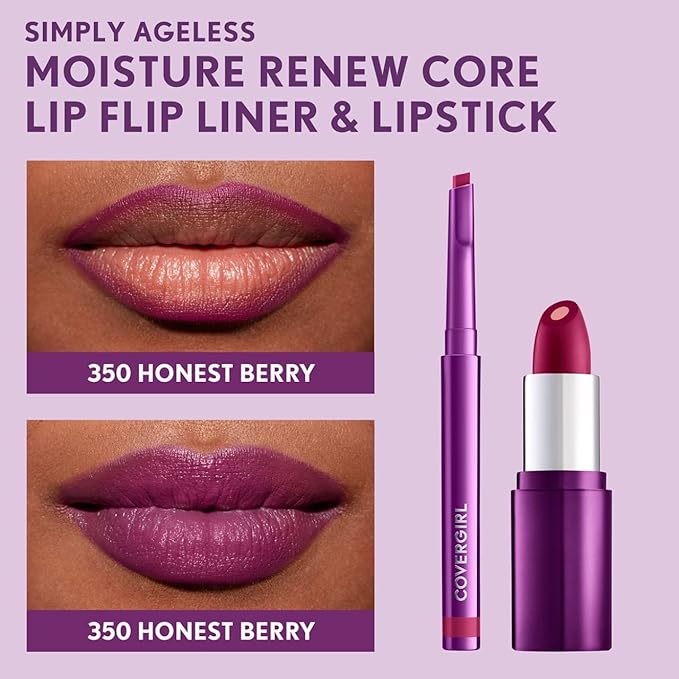 COVERGIRL Simply Ageless Lip Flip Liner, Honest Berry, Pack of 1