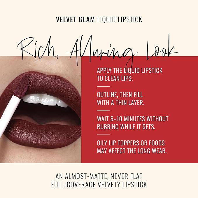 Runway Rogue Velvet Glam Liquid Lipstick, Almost-Matte Burgundy Blackberry Lipstick, ‘Call My Agent’