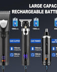 RESUXI Hair Clipper for Men T Blade Zero Gapped Nose Hair Trimmer Set, Professional Cordless Barber Clippers Hair Cutting Machine Haircut Grooming Kit,Black
