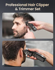 Professional Hair Clippers Set for Men - Afloia Premium Haircut Clipper&Trimmer Kit with High Torque Brushless Motor & DLC Coated Detachable Blade& Charging Stand, Gifts for Men Husband Dad