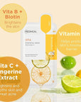 Mediheal Best Korean Sheet Mask - Vita Essential Face Mask 4 Sheets Vitamin Mask For All skin types Smoothing Tightening Toning up Brightening