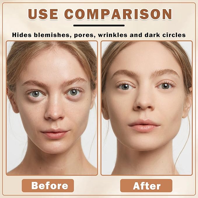 Magic Minerals Airbrush Foundation Full Coverage Foundation for Smooth Nude Finish,Moisturizing Airbrush Flawless Setting Spray Waterproof with Brush and 2 Powder Puffs (05 Nude)