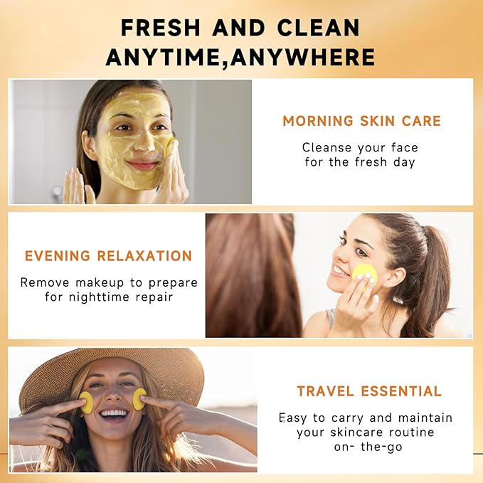 Turmeric Kojic Acid Cleansing Pads, Turmeric Face Scrub Pads Enriched with Kojic Acid, 50PCS
