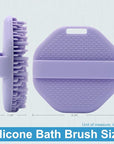 Silicone Body Scrubber，Exfoliating Body Scrubbers for use in Shower,Silicone Body Brush for Showering and Anti-Slippery Handles for All Skin Types (Purple)