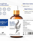 HIQILI 1 Fl Oz Black Pepper Essential Oil, 100% Pure Natural for Aromatherapy, Diffuser - 30 ML