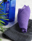 Extra Rough, Exfoliating Washcloth [Made in Japan] Exfoliating Towel Special Texture Makes Fluffy Foam Lather, Back Scrubber, Dead Skin Cell Remover [Loofah for Women and Men] (Black)