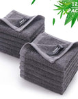 Wash Cloths 12 Pack, Super Soft and Skin Friendly Face Towel for Sensitive Skin, 10x10 inch Small Face Washcloths, Reusable Washable Makeup Remover Cloths, Easy to Rinse Grey Facial Cleansing Cloths
