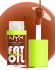NYX PROFESSIONAL MAKEUP Fat Oil Lip Drip, Moisturizing Lip Oil Gloss, Vegan Tinted Formula, Up to 12 HR Hydration - Scrollin' (Deep Caramel)
