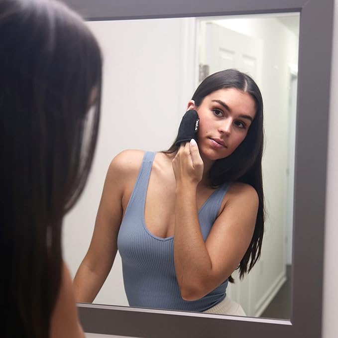 b.tan Face + Body Self Tanning Mitt Kit | Face & Body Mitt Bundle - Streak-Free, Velvety Soft, Reusable & Washable Self Tanner Mitt for Sunless Tan, Body Lotion, Tanning Lotion, Sprays, & Gels