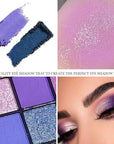 evpct 16 Colors Glitter Shimmer Matte Light Navy Blue Purple Pink Eyeshadow Makeup Palette Pallet Waterproof Highly Pigmented Smokey Pressed Sparkly Shiny Eye Shadow paletas de sombras para de ojos