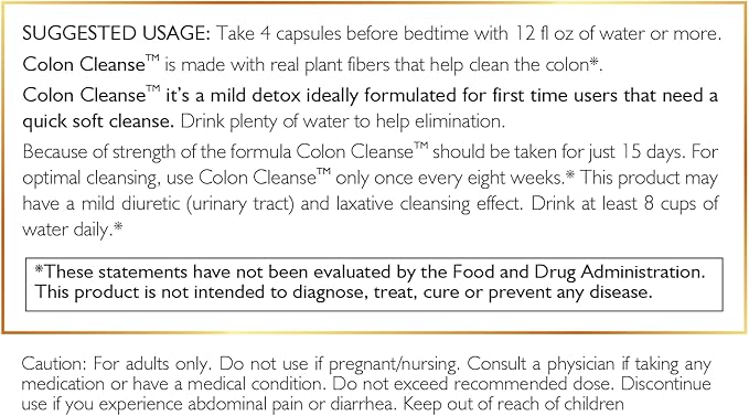 Coco March Colon Cleanse - Dietary Supplement, Cleansing Plant Extracts, Mild Colon Cleanse - Gluten Free, Dairy Free, Soy Free, Keto Friendly, Paleo Friendly, 60 Veg Caps - 15 Servings