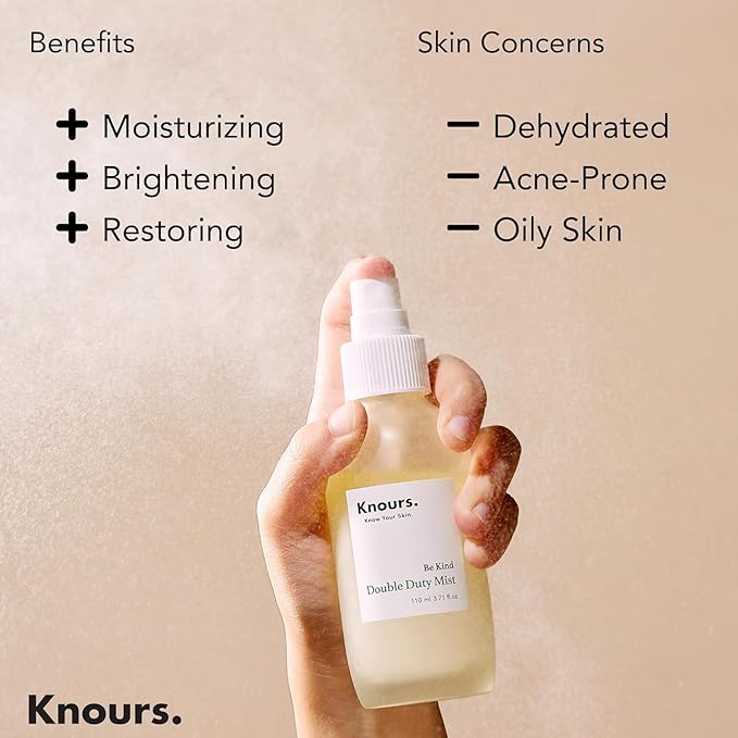 Knours Hydrating Jojoba Oil Vitamin Rich Aloe Vera H2O Double Duty Facial Mist, Moisturizing Refreshing Vegan Squalene Clean Beauty (110ml 3.72 fl. oz.) K-Beauty Skincare