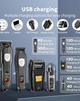 Professional Hair Clipper Kit, Rechargeable Cordless Barber Kit and Hair Cutting Set, Electric Foil Shavers and Beard Trimmers, Ear, Nose Hair Trimmer Set & Facial Grooming Tool (Black)
